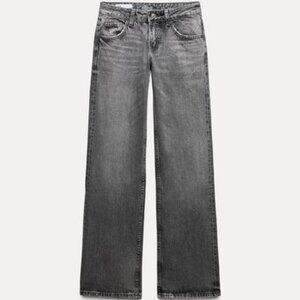 Zara dark grey wide leg jeans